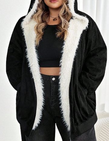 Hanorac SHEIN CURVE, negru