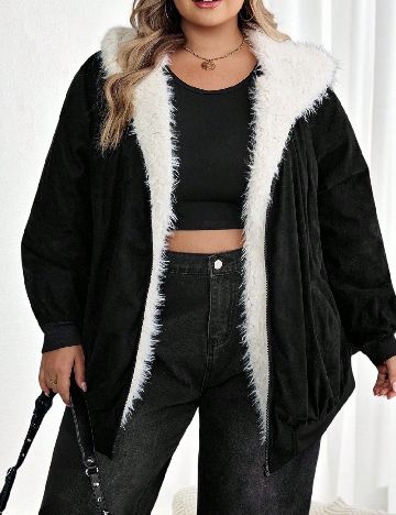 Hanorac SHEIN CURVE, negru