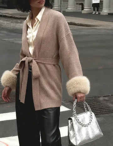 Cardigan SHEIN, maro deschis