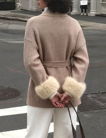 Cardigan SHEIN, maro deschis