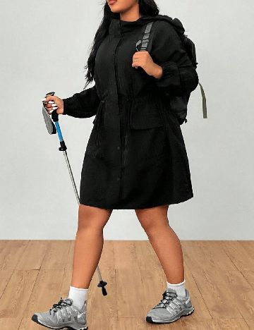 Geaca impermeabila SHEIN CURVE, negru