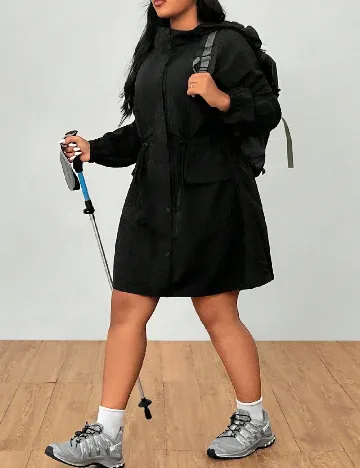 Geaca impermeabila SHEIN CURVE, negru