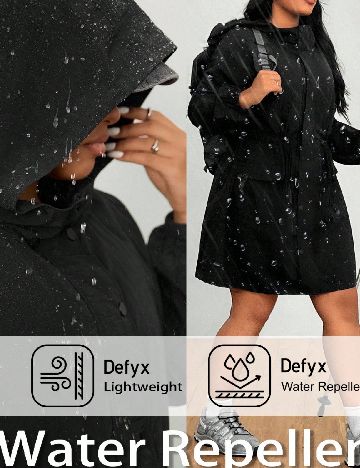 Geaca impermeabila SHEIN CURVE, negru