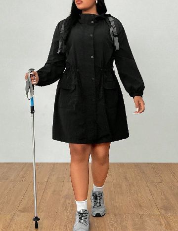 Geaca impermeabila SHEIN CURVE, negru