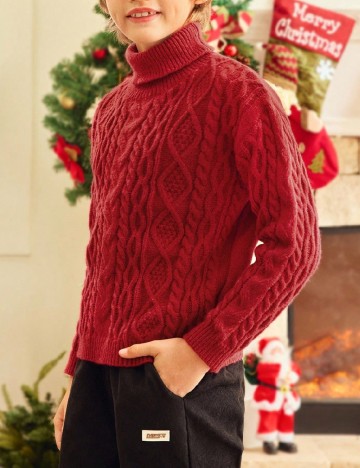 Pulover Shein Kids, rosu