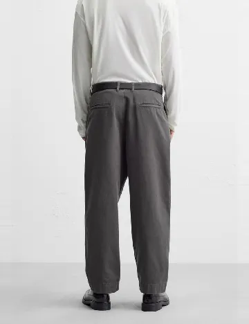 Pantaloni Zara, gri petrol