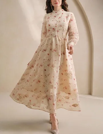 Rochie medie Anewsta, crem