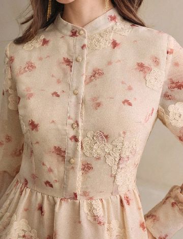 Rochie medie Anewsta, crem