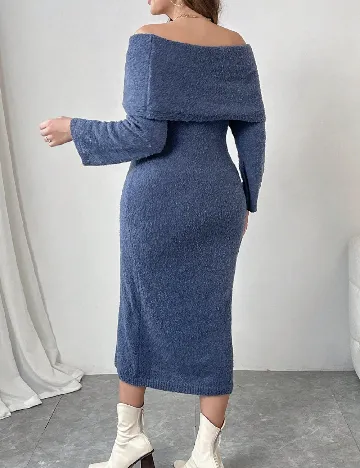 Rochie medie model PETITE SHEIN CURVE, albastru