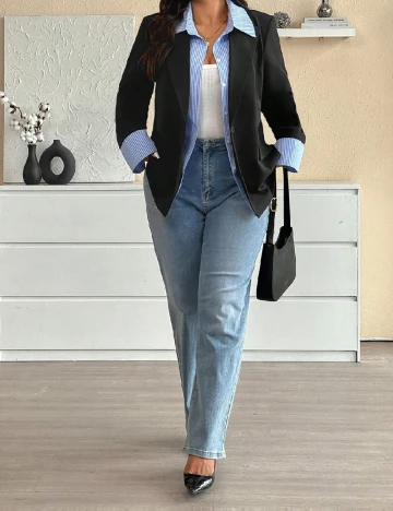 Sacou SHEIN CURVE, negru