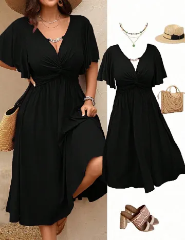 Rochie medie SHEIN CURVE, negru