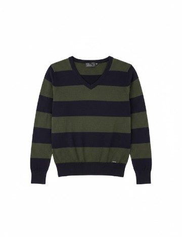 Bluza Pull&Bear, verde/bleumarin
