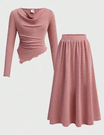 Compleu Shein Kids, roz pudra