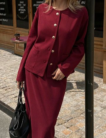 Compleu SHEIN, visiniu