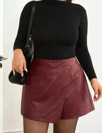 Fusta pantalon SHEIN CURVE, visiniu