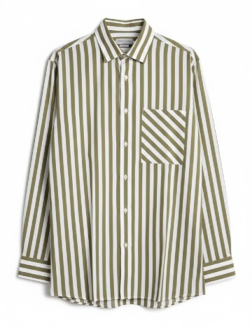 Camasa Zara, alb/verde