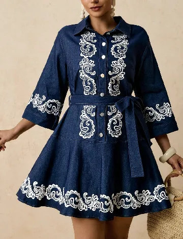 Rochie scurta SHEIN CURVE, bleumarin