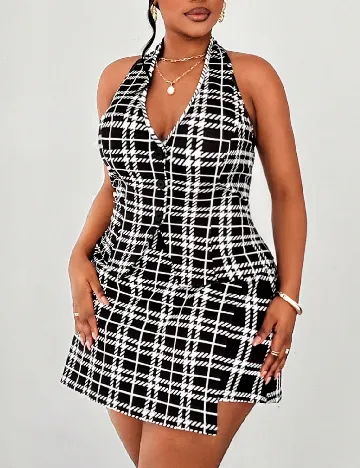 Compleu SHEIN CURVE, negru/alb