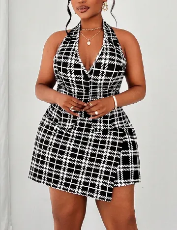 Compleu SHEIN CURVE, negru/alb