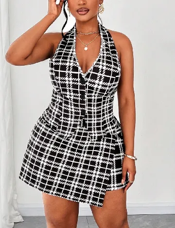 Compleu SHEIN CURVE, negru/alb