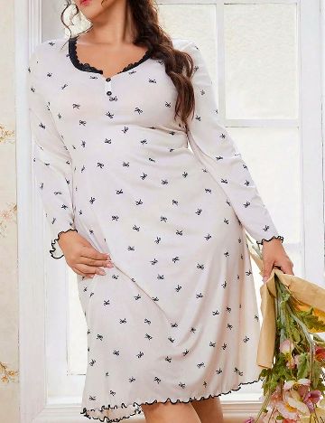 Rochie de noapte SHEIN CURVE, ecru