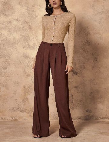 Pantaloni SHEIN, maro