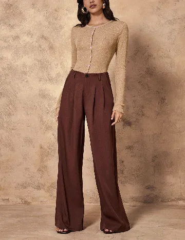 Pantaloni SHEIN, maro