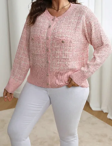 Cardigan SHEIN CURVE, roz