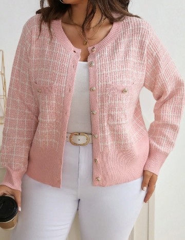 Cardigan SHEIN CURVE, roz