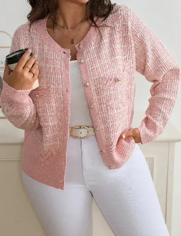 Cardigan SHEIN CURVE, roz