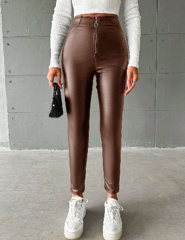 Pantaloni SHEIN, maro