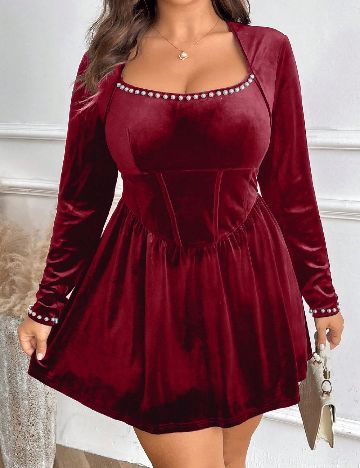 Rochie scurta SHEIN CURVE, rosu