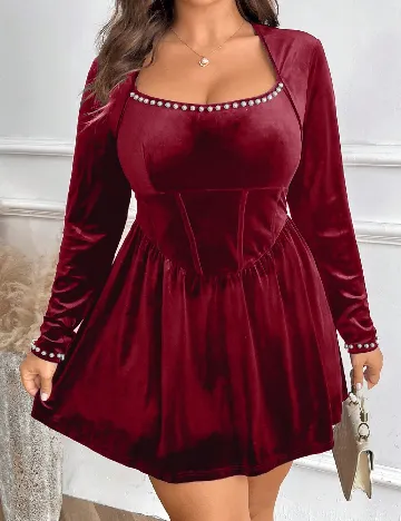 Rochie scurta SHEIN CURVE, rosu