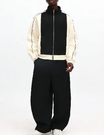 Bluza SHEIN, negru/crem