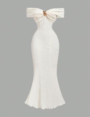 Rochie lunga SHEIN, crem