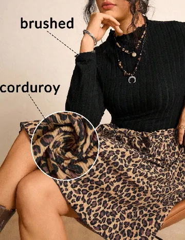 Rochie scurta SHEIN CURVE, animal print/negru