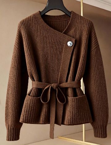 Cardigan SHEIN CURVE, maro