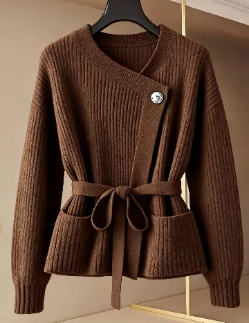 Cardigan SHEIN CURVE, maro