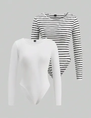 Set body 2 bucati SHEIN, alb/negru