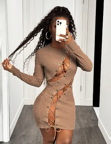 Rochie scurta SHEIN, maro