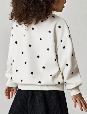 Bluza Shein Kids, ecru/negru