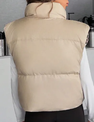 Vesta Reversibilia SHEIN, animal print/bej