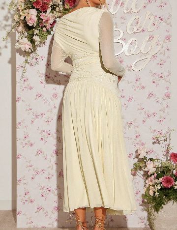 Rochie lunga SHEIN Maternity, crem