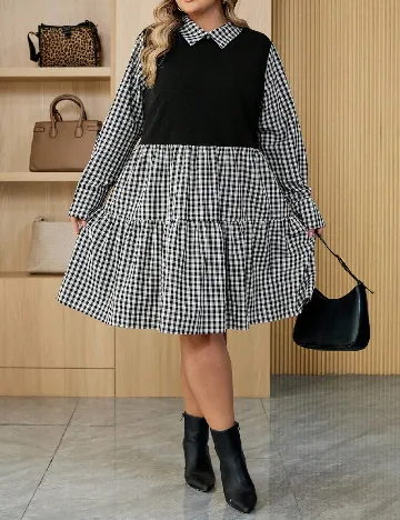 Rochie scurta SHEIN CURVE, negru/alb