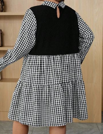 Rochie scurta SHEIN CURVE, negru/alb