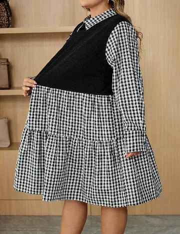 Rochie scurta SHEIN CURVE, negru/alb