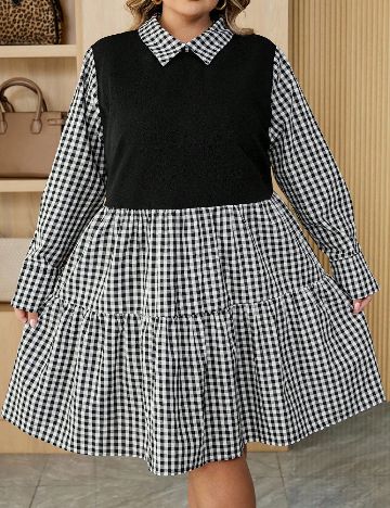 Rochie scurta SHEIN CURVE, negru/alb