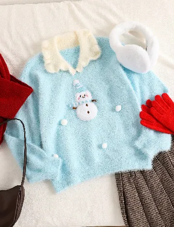 Pulover Shein Kids, albastru