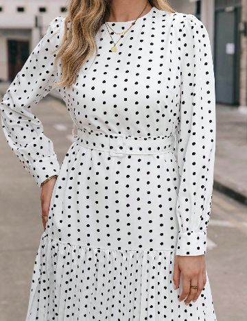 Rochie medie SHEIN, alb/negru