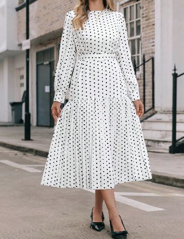 Rochie medie SHEIN, alb/negru